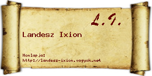 Landesz Ixion névjegykártya